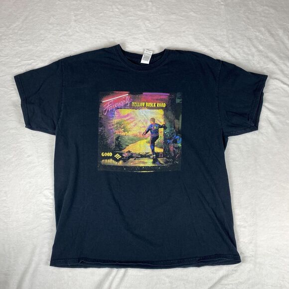 Unbranded Other - Mens Shirt XL Black Elton John Farewell Yellow Brick Road Short Sleeve Crew Neck